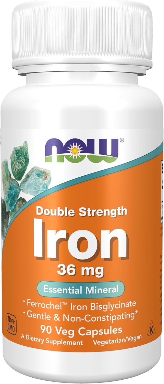 NOW    Iron 36 mg.   90 veg capsules