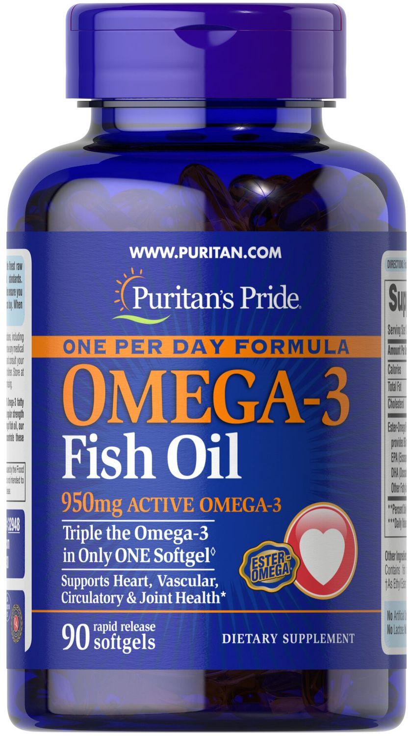 Puritan's Pride  Omega-3 Fish Oil 1400 mg (950 mg Active Omega-3)  90 rapid release sofgels