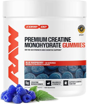 RAW Nutrition Creatine Gummies  - 120 Gummies (30 Servings)