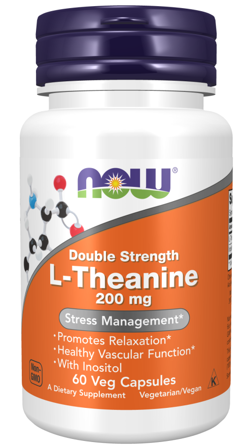 Now L-Theanine  Double Strength 200 mg  -  60 Veg Capsules