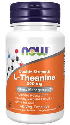 Now L-Theanine  Double Strength 200 mg  -  60 Veg Capsules