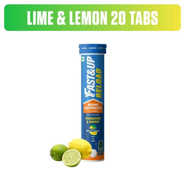 Fast &amp; Up Reload Electrolytes (Effervescent Tablets) 20 Tabs, Flavor: Lime &amp; Lemon