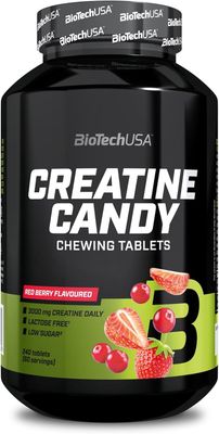 BioTech USA Creatine Candy  240 Tablets ( Red Fruit)