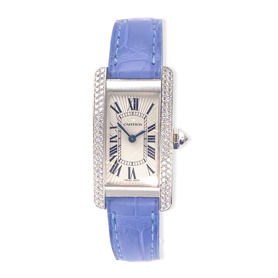 2001 Cartier Tank Americaine White Gold And Diamonds Box And Papers