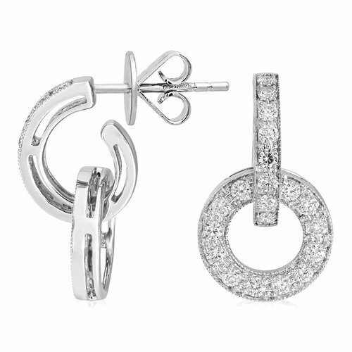 Diamond Drop Earrings 18 Carat White Gold