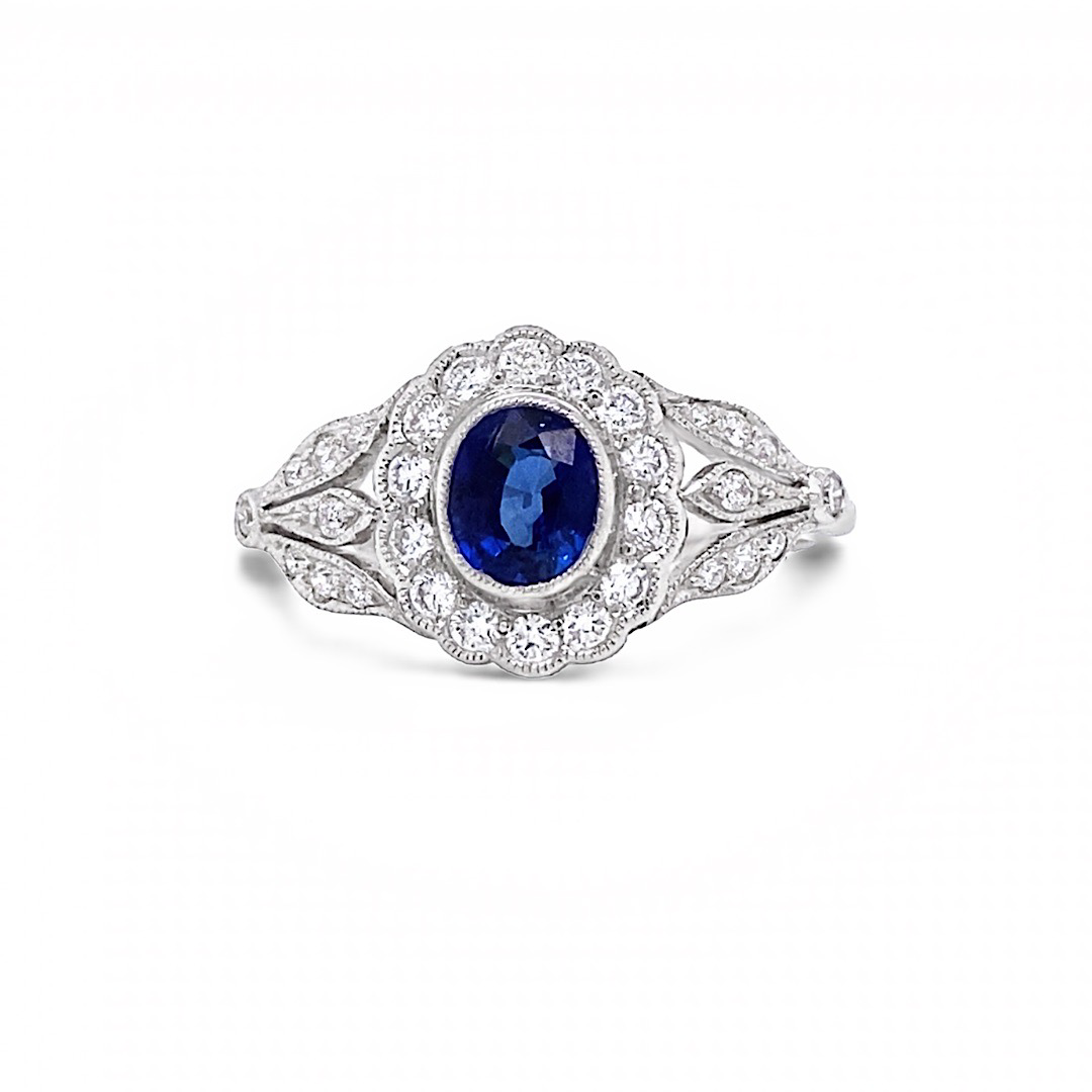 Sapphire And Diamond Ring Platinum