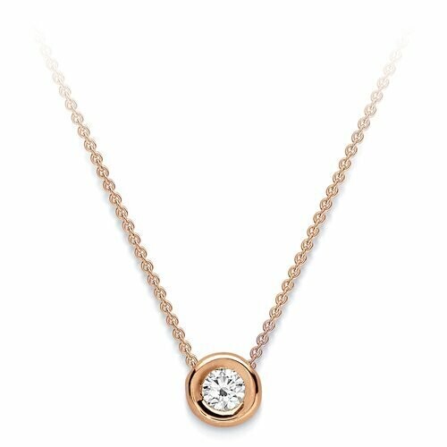 Brilliant Cut Diamond Slider Pendant in Rose Gold