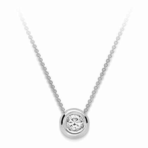 Brilliant Cut Diamond Slider Pendant in White Gold