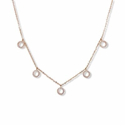 Diamond Circle Necklace 18 Carat Rose Gold