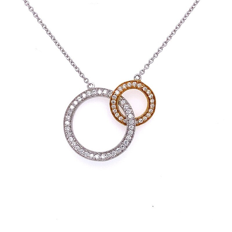 Diamond Double Halo Necklace 18 Carat Gold