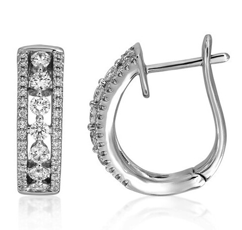 Diamond Hoop Earrings 18 Carat White Gold Diamond Hoop Earrings 18 Carat White Gold
