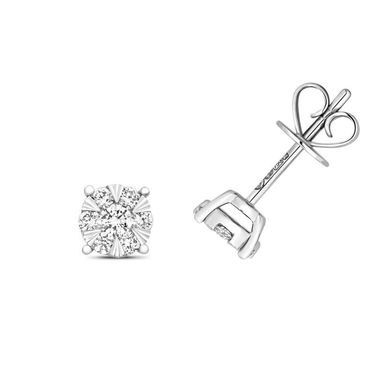 Diamond Stud Earrings 18 Carat White Gold