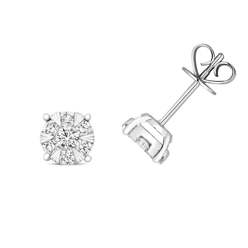 Diamond Stud Earrings 18 Carat White Gold