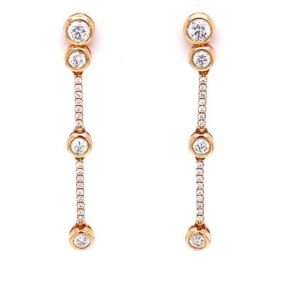Diamond Drop Earrings 18 Carat Rose Gold