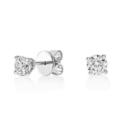 GIA Certificated Single Stone Diamond Stud Earrings