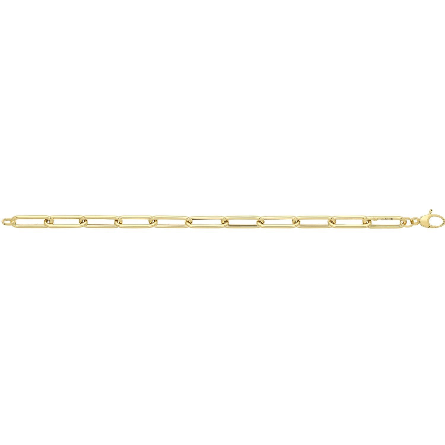 9 Carat Yellow Gold Paperclip Chain Bracelet