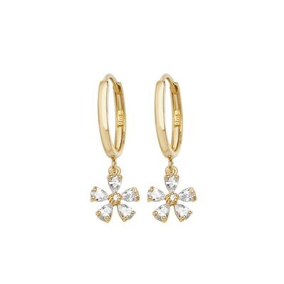 A Pair of 9 Carat Gold Cubic Zrconia Drop Earrings