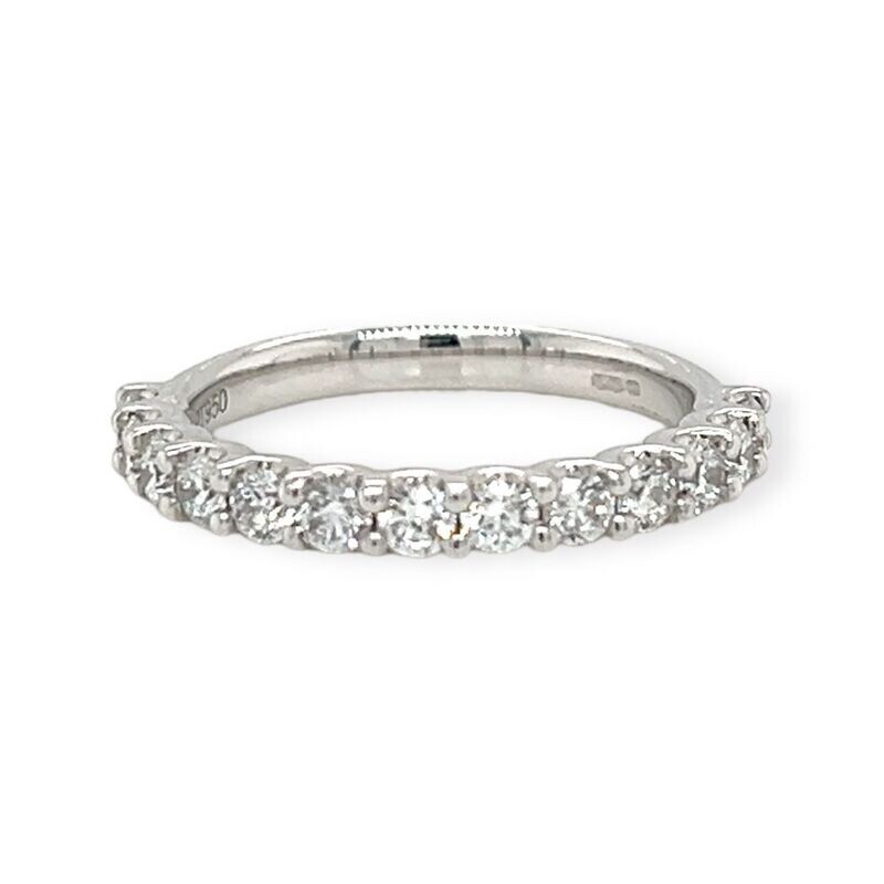 Platinum Lab Grown Brilliant Cut Diamond Half Eternity Ring 