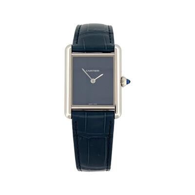 2022 Cartier Tank Must WSTA0055 Wrist Watch Blue Dial Box and Papers