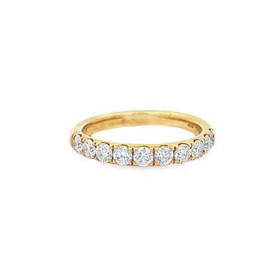 Elegant 1.00 Carat Diamond Half Eternity Ring 18 Carat Yellow Gold