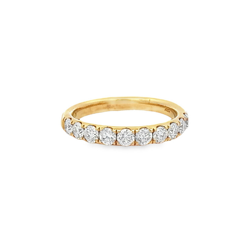 Elegant 1.00 Carat Diamond Half Eternity Ring 18 Carat Yellow Gold