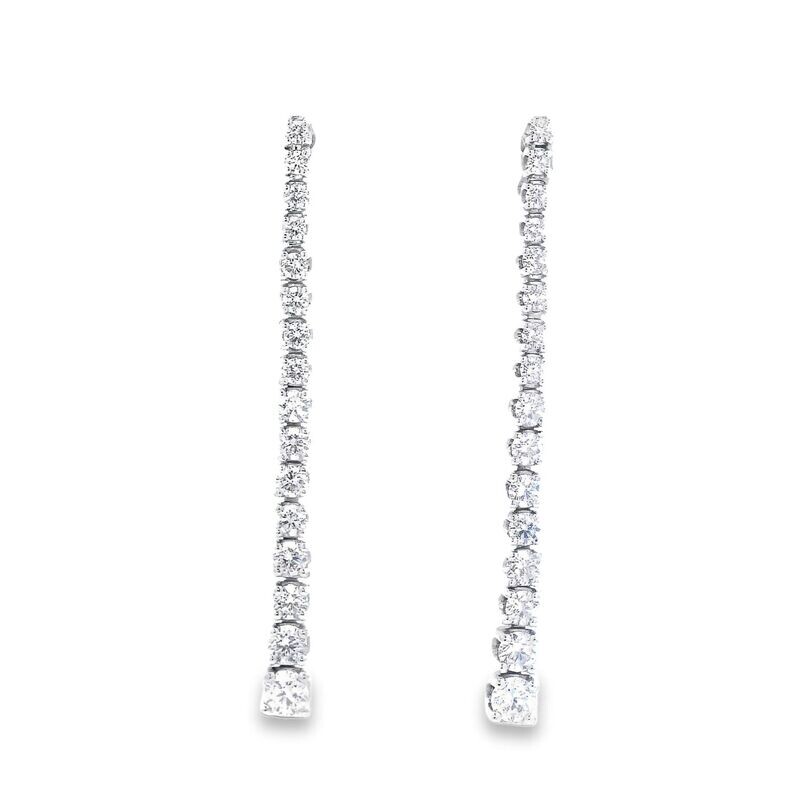 A pair Of 18 Carat Gold Diamond Tassel Drop Earrings 1.54 Carat