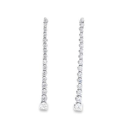 A pair Of 18 Carat Gold Diamond Tassel Drop Earrings 1.54 Carat