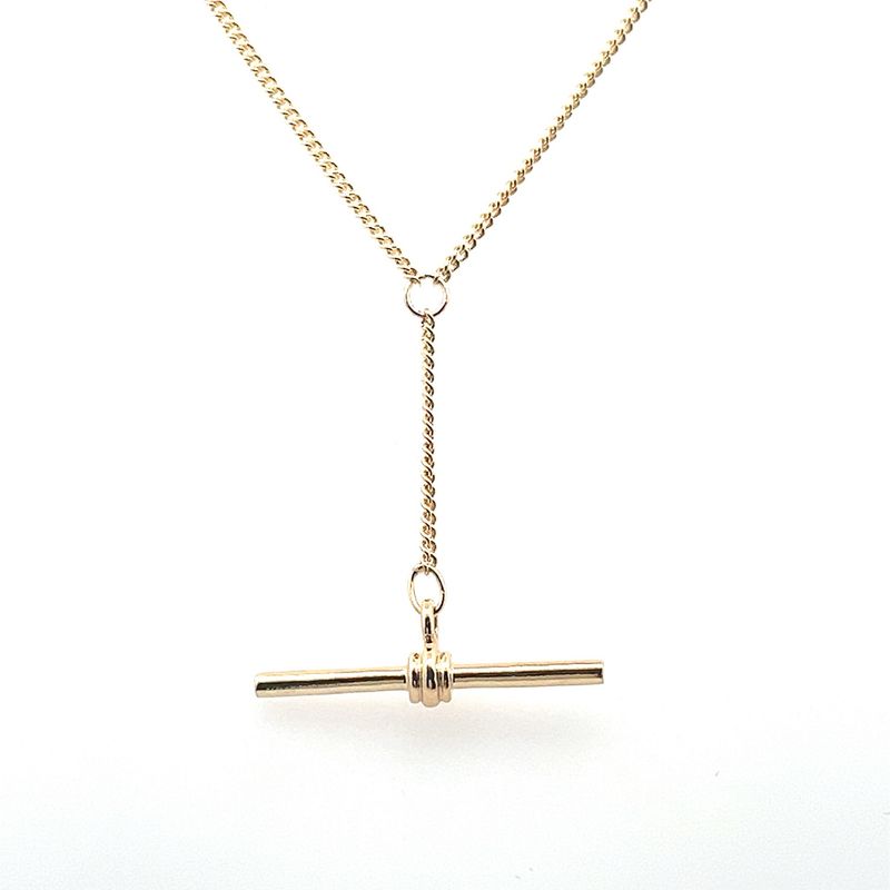 A 9 Carat Yellow Gold T Bar Chain Necklace A 9 Carat Yellow Gold T Bar Chain Necklace