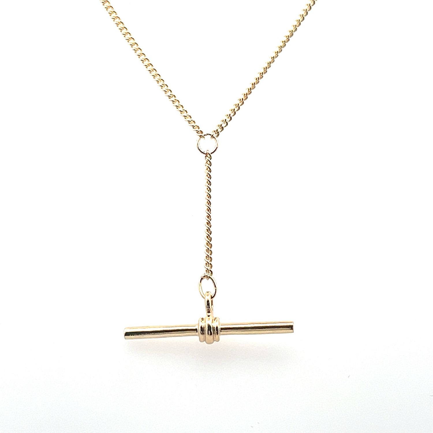 A 9 Carat Yellow Gold T Bar Chain Necklace