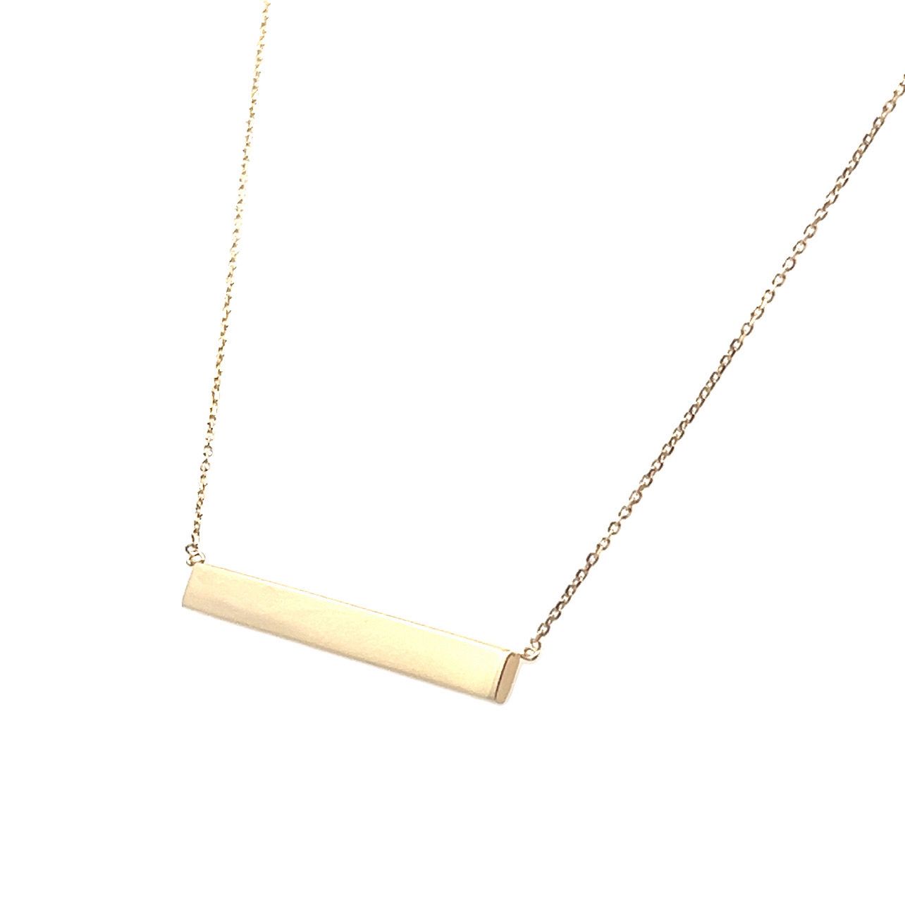 Elegant Gold Bar Pendant Necklace 9 Carat Yellow Gold