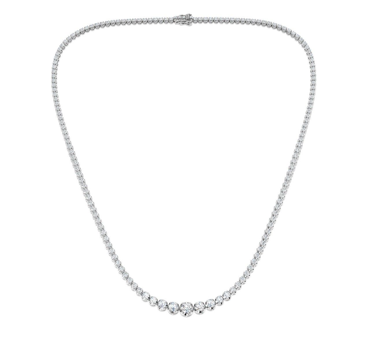 Graduated Diamond Line Necklace 5.58 Carat