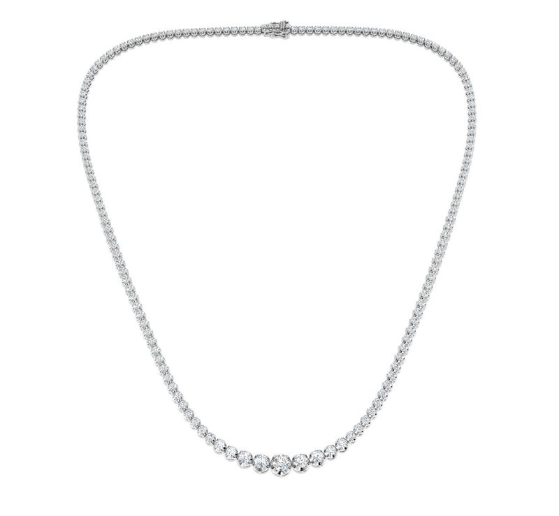 Graduated Diamond Line Necklace 5.58 Carat