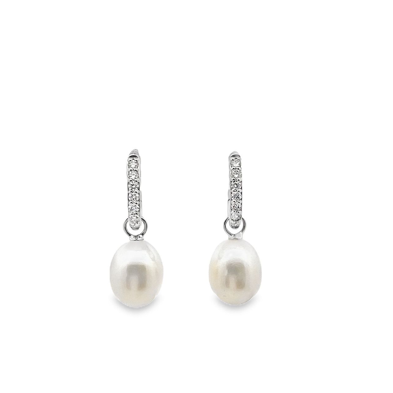 Diamond And Pearl Detachable Drop Earrings 18 Carat Gold