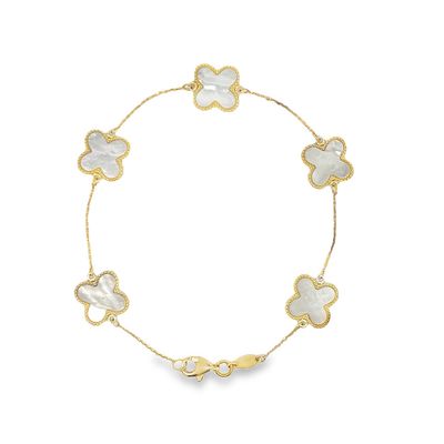 Mother Of Clover Leaf Bracelet 9 Carat Gold
