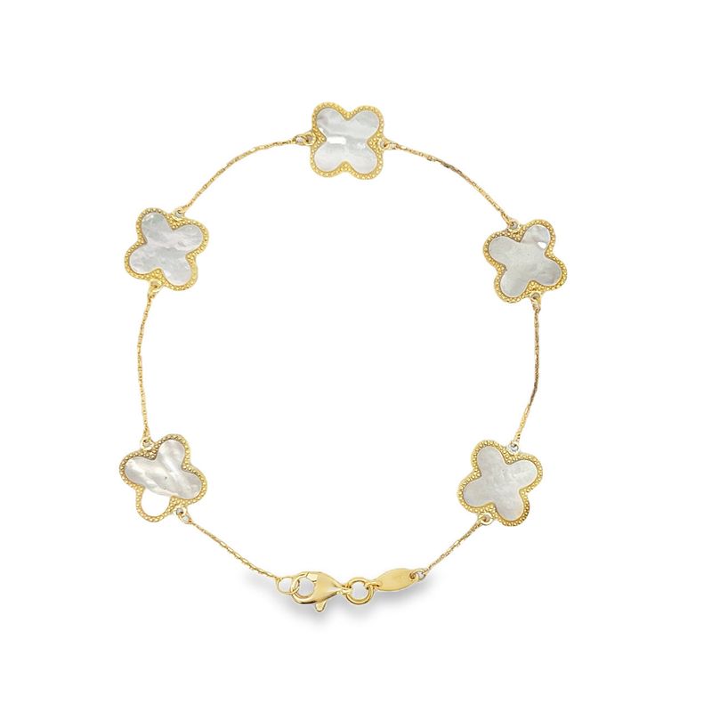 Mother Of Clover Leaf Bracelet 9 Carat Gold