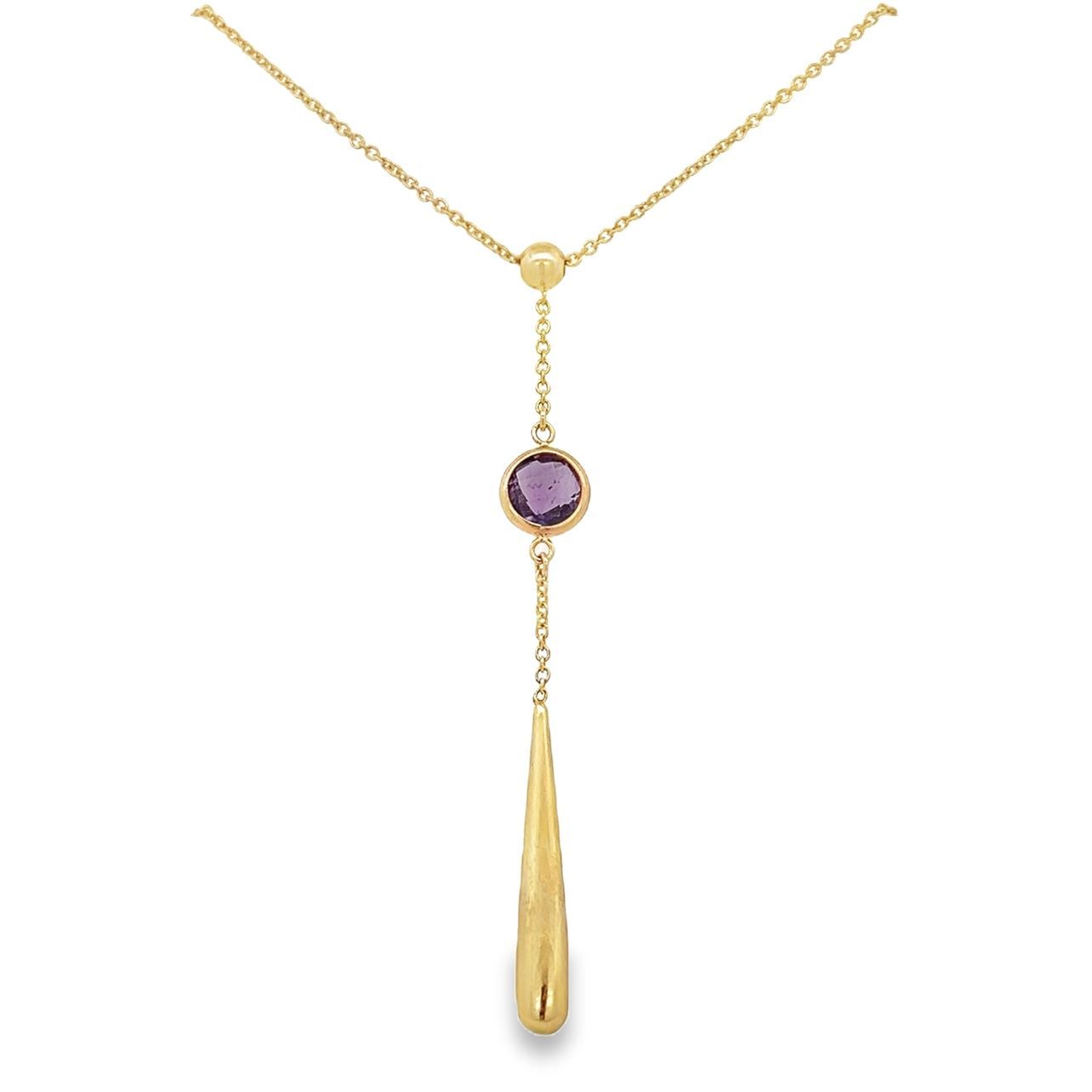 Amethyst Drop Pendant 9 Carat Gold