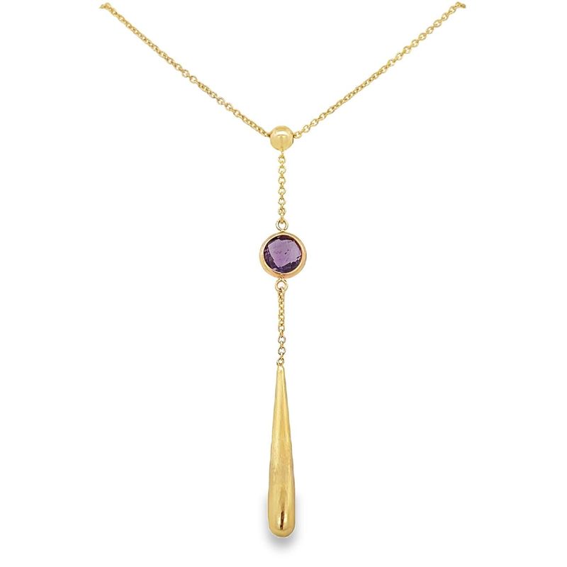 Amethyst Drop Pendant 9 Carat Gold