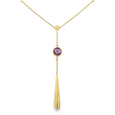 Amethyst Drop Pendant 9 Carat Gold