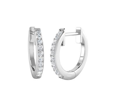 Diamond Hoop Earrings 9 Carat White Gold