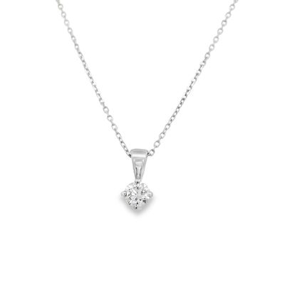 Solitaire Brilliant cut diamond Pendant 18 Carat White Gold 0.35 carat