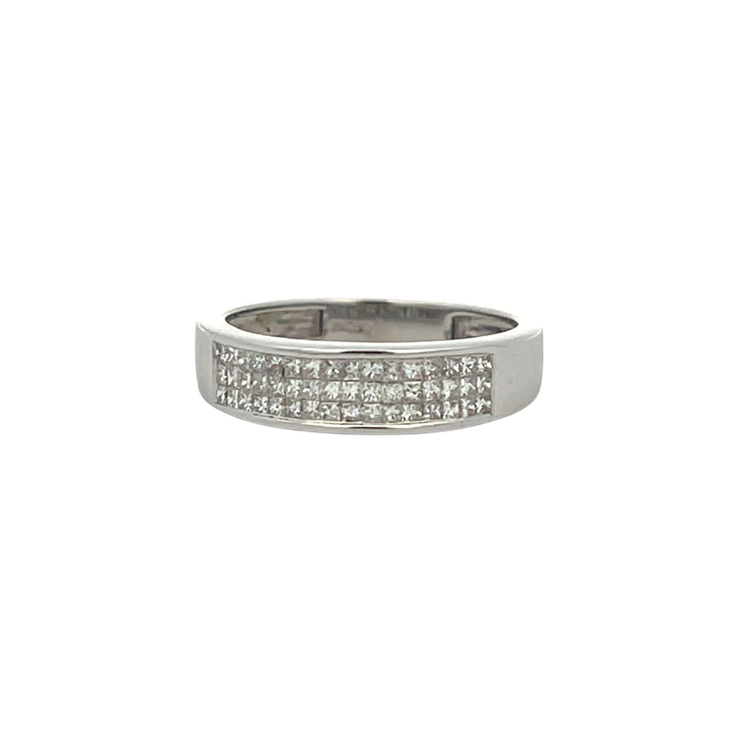 Princess Cut Diamond Half Eternity Ring 18 Carat Gold