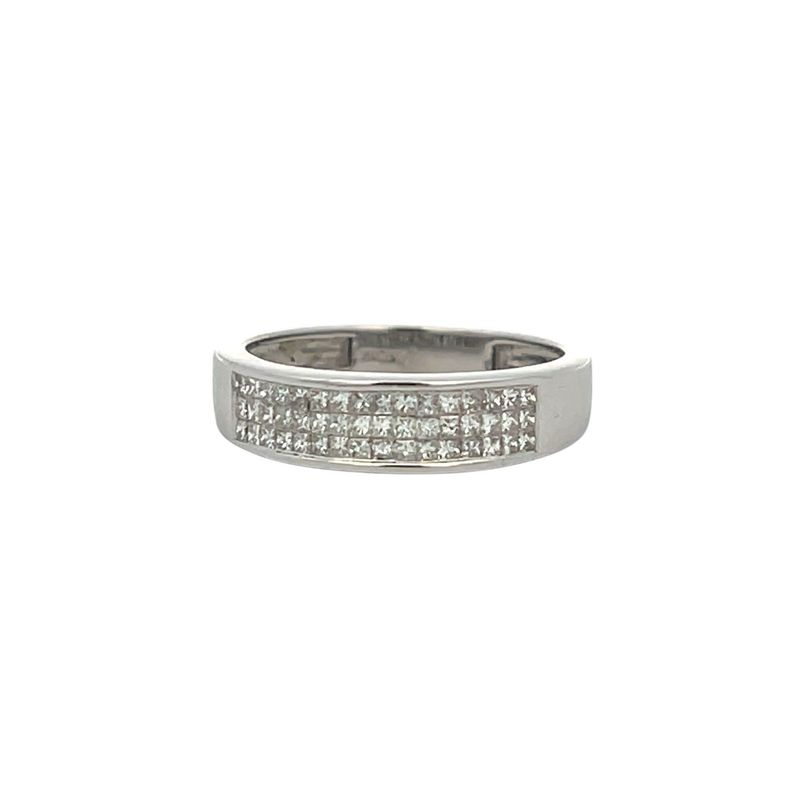 Princess Cut Diamond Half Eternity Ring 18 Carat Gold