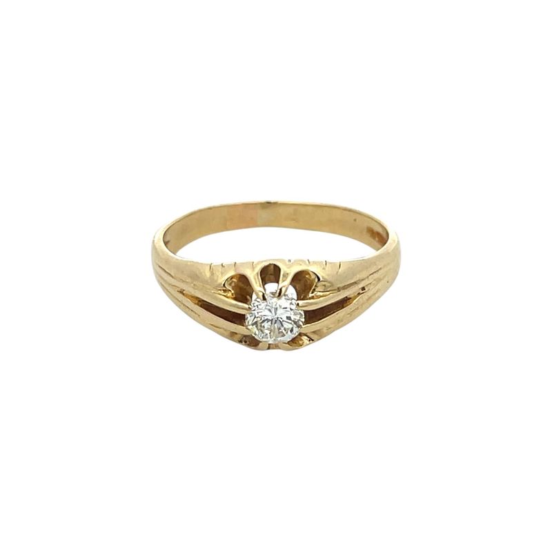 Gents Single Stone Brilliant Cut Diamond Ring