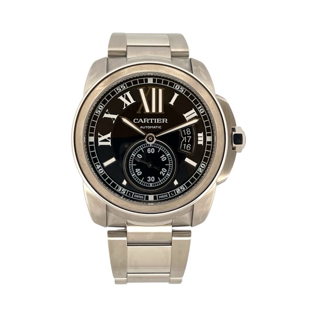 Calibre de Cartier Steel Watch Ref W7100041 Box and Papers