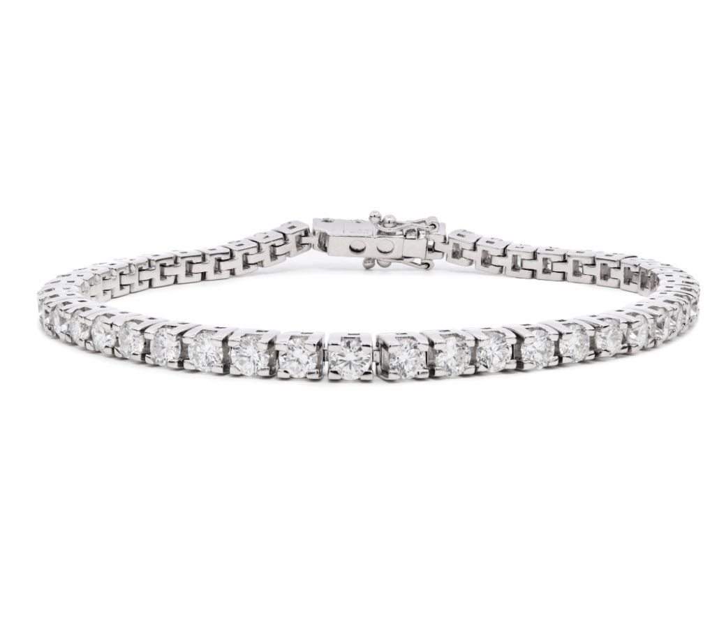 18 Carat White Gold Lab Grown Diamond Line Bracelet 3.02 Carat