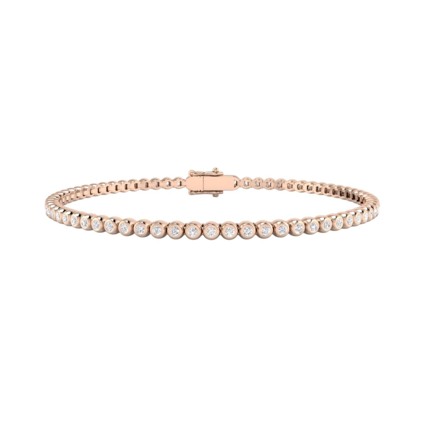 Diamond Line Bracelet 18 Carat Rose Gold 1.10 Carat