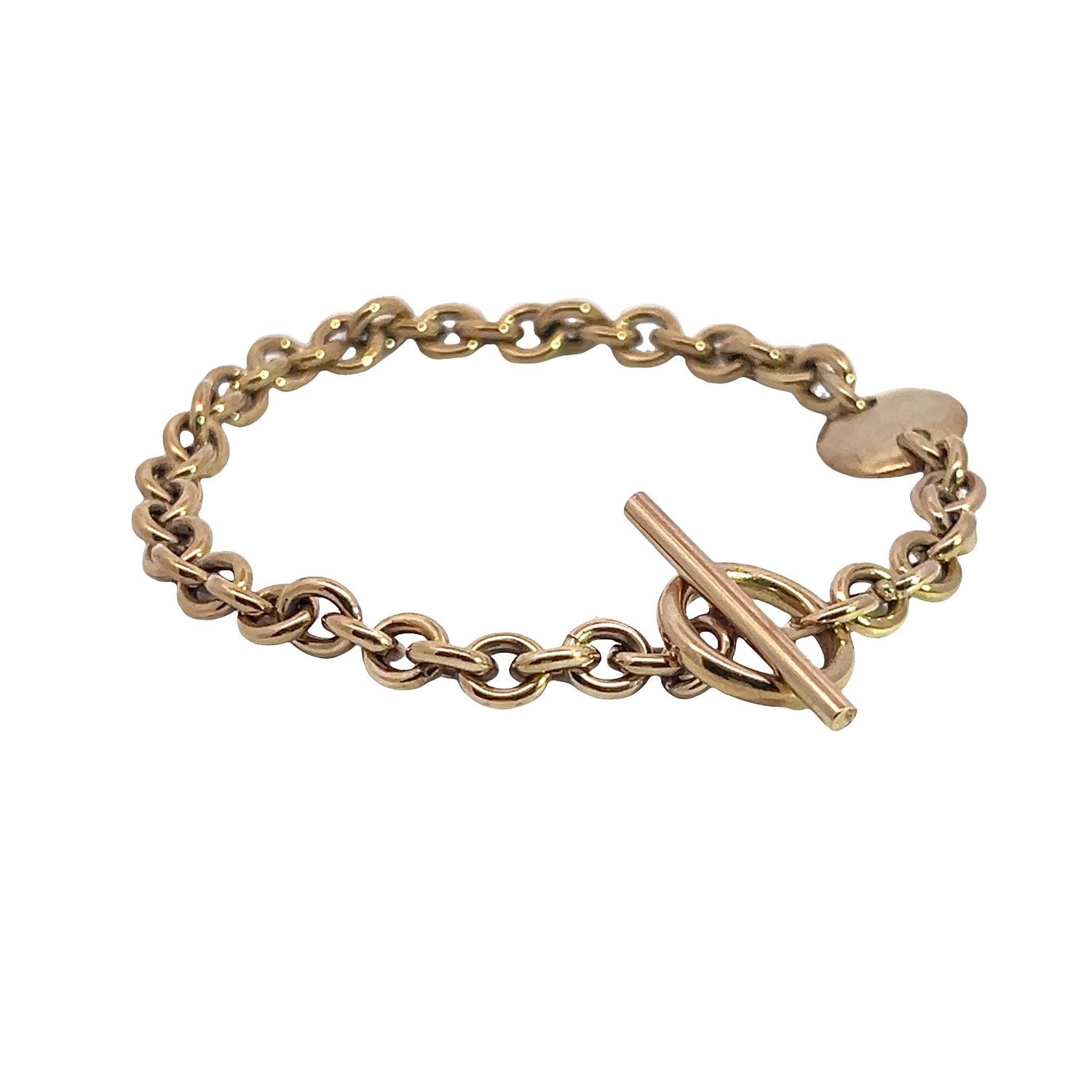 A Ladies 9 Carat Yellow Gold Belcher Link Bracelet 19cm 9.96 Grams