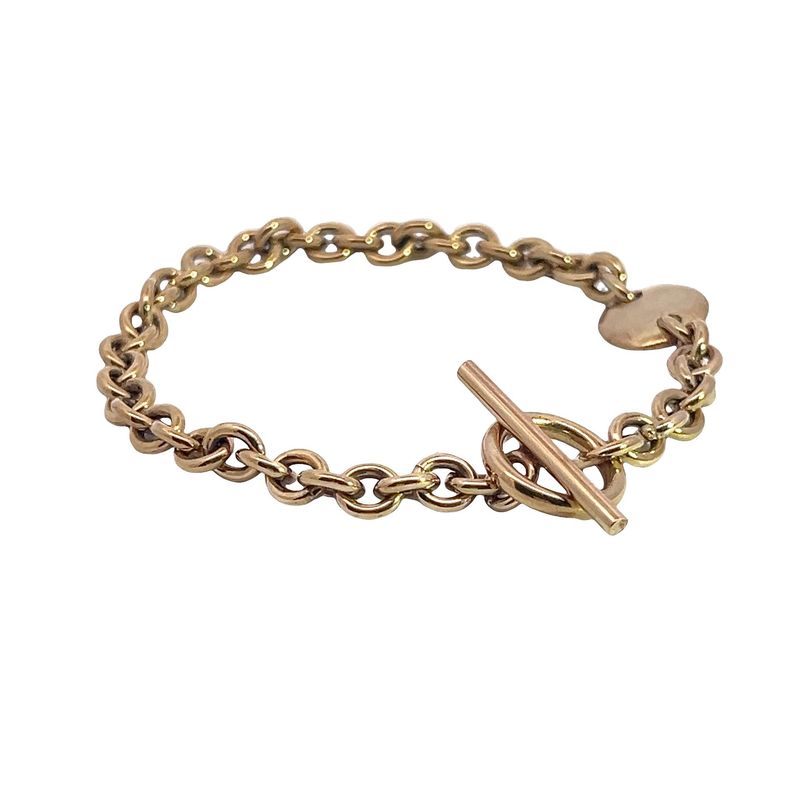 A Ladies 9 Carat Yellow Gold Belcher Link Bracelet 19cm 9.96 Grams