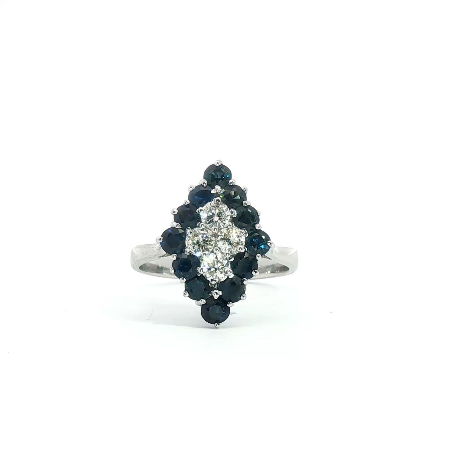 A Pre-Owned Sapphire and Diamond Cluster Ring