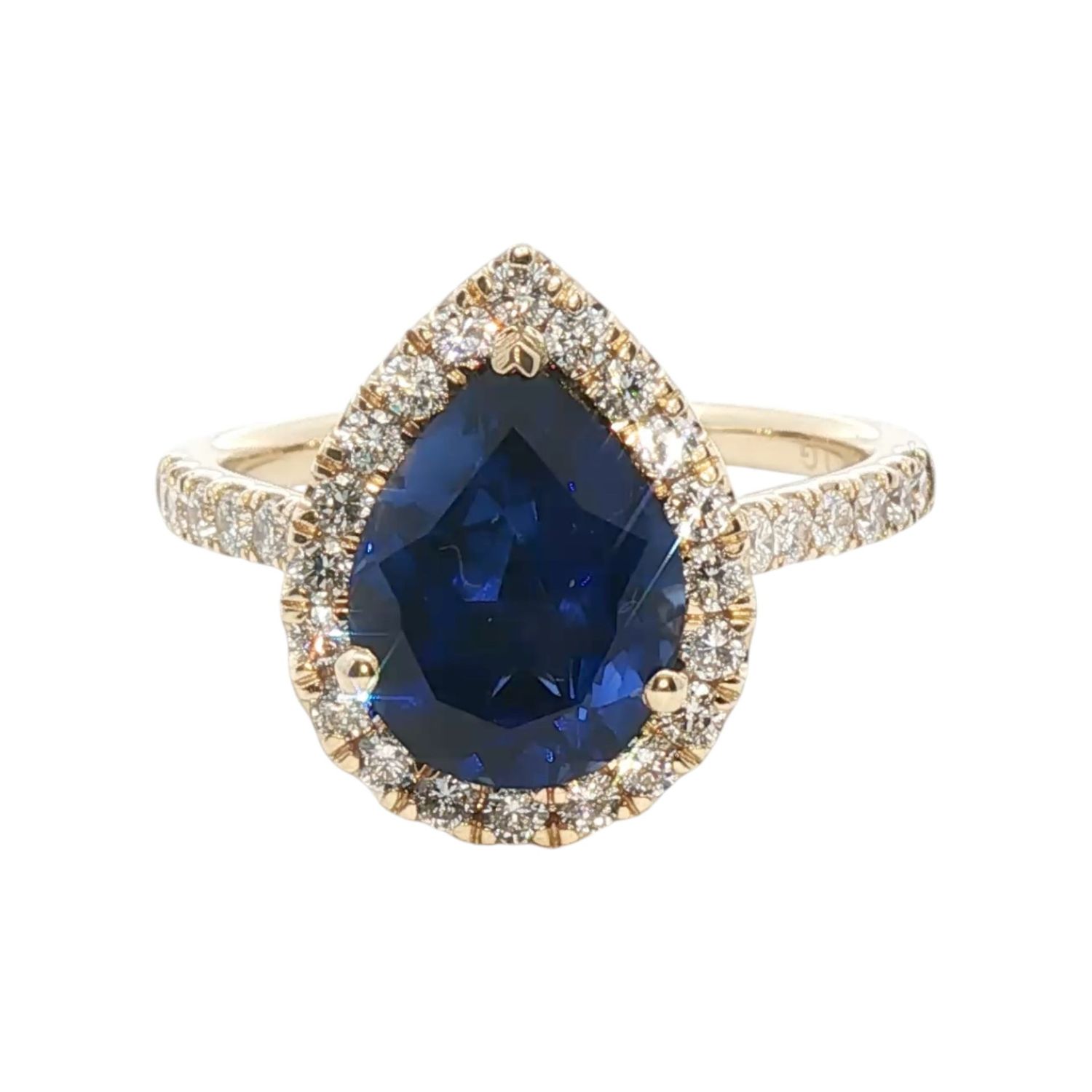 Lab Created Sapphire and Diamond Ring 9 Carat Gold Lab Created Sapphire and Diamond Ring 9 Carat Gold